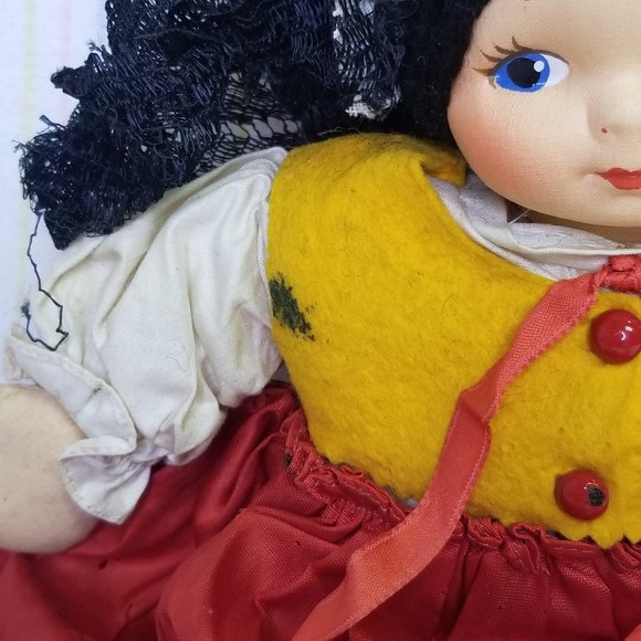 1940s Georgene Novelties International Cloth Doll Spain Spanish Girl Vintage Toy - Picture 3 of 10